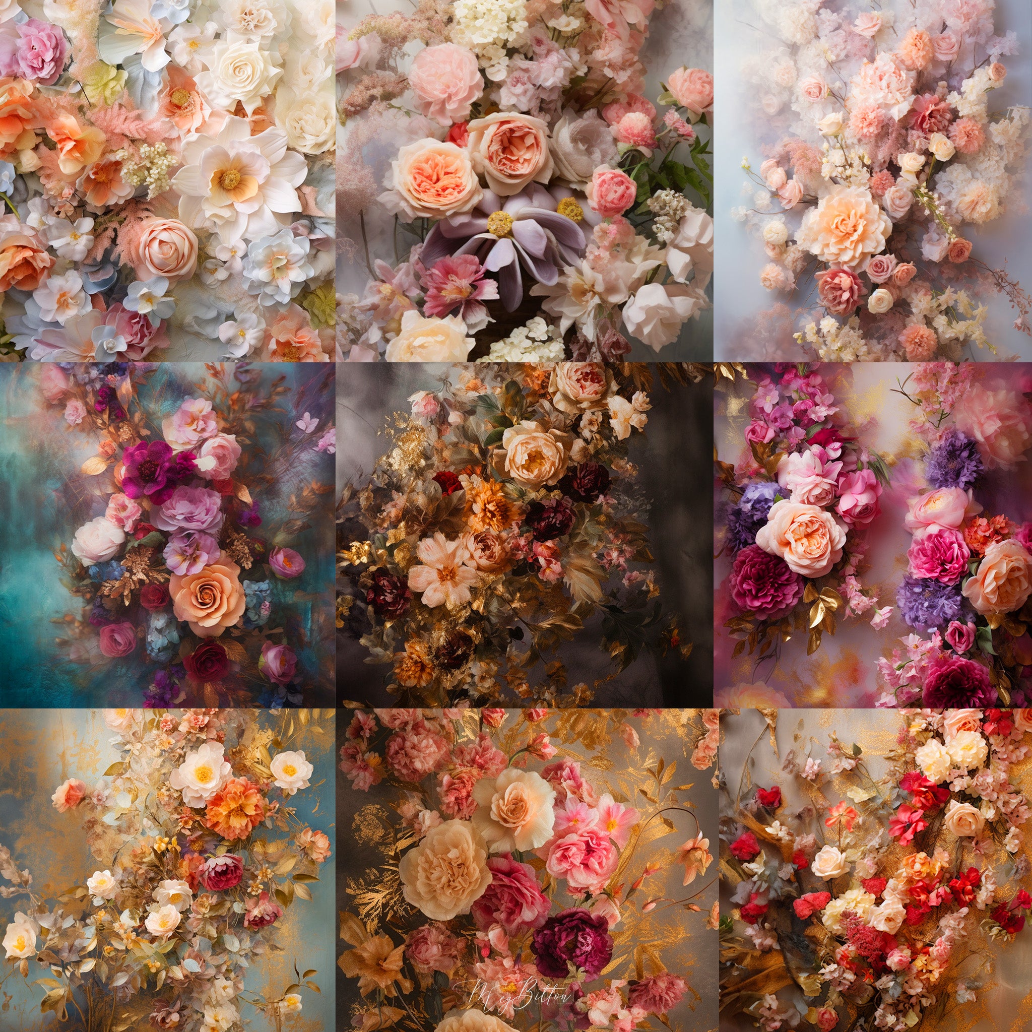 Ultimate Floral Portrait Background Bundle - Meg Bitton Productions