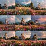 Rainbow Castle Background Bundle