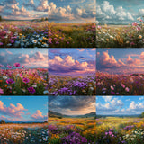 Summer Wildflowers Background Bundle