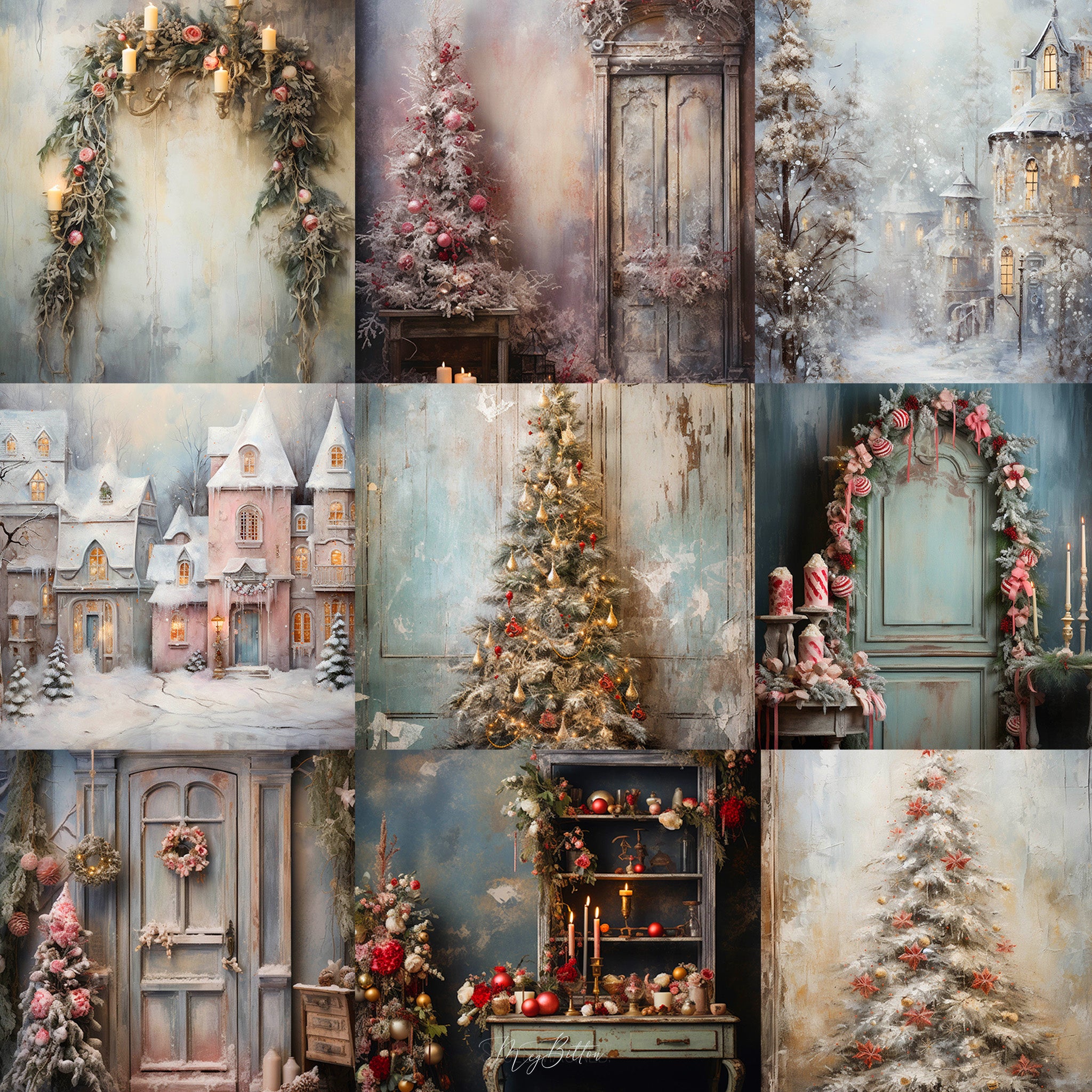 Ultimate Classic Christmas Portrait Background Bundle - Meg Bitton Productions