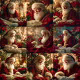 Poinsettia Santa Background Bundle