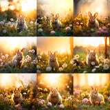Spring Bunny Background Bundle