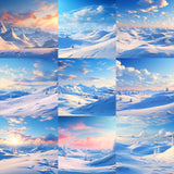 Snowy Hilltop Background Bundle