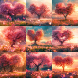 Valentine Tree Background Bundle