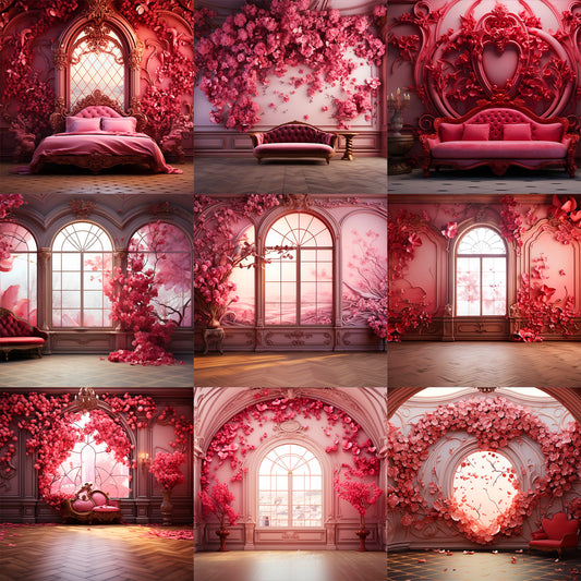 Ultimate Pink Baroque Room Background Bundle
