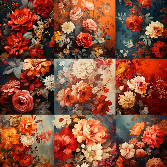 Ultimate Rich Florals Portrait Background Bundle - Meg Bitton Productions