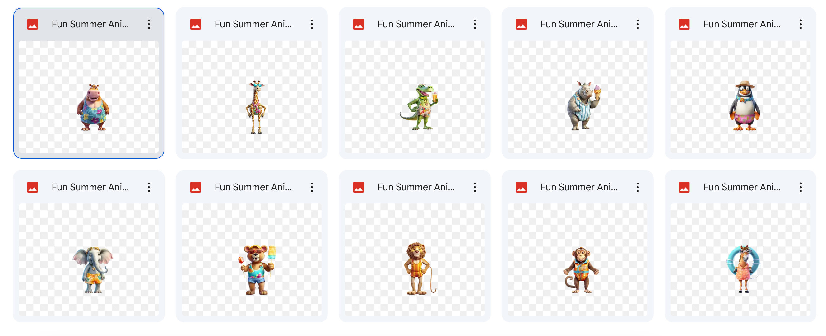 Magical Digital Overlays: Fun Summer Animals - Meg Bitton Productions