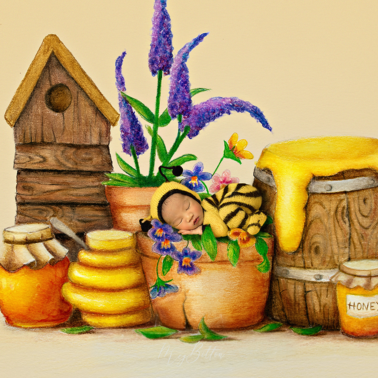 Digital Background: Honey Barrel - Meg Bitton Productions