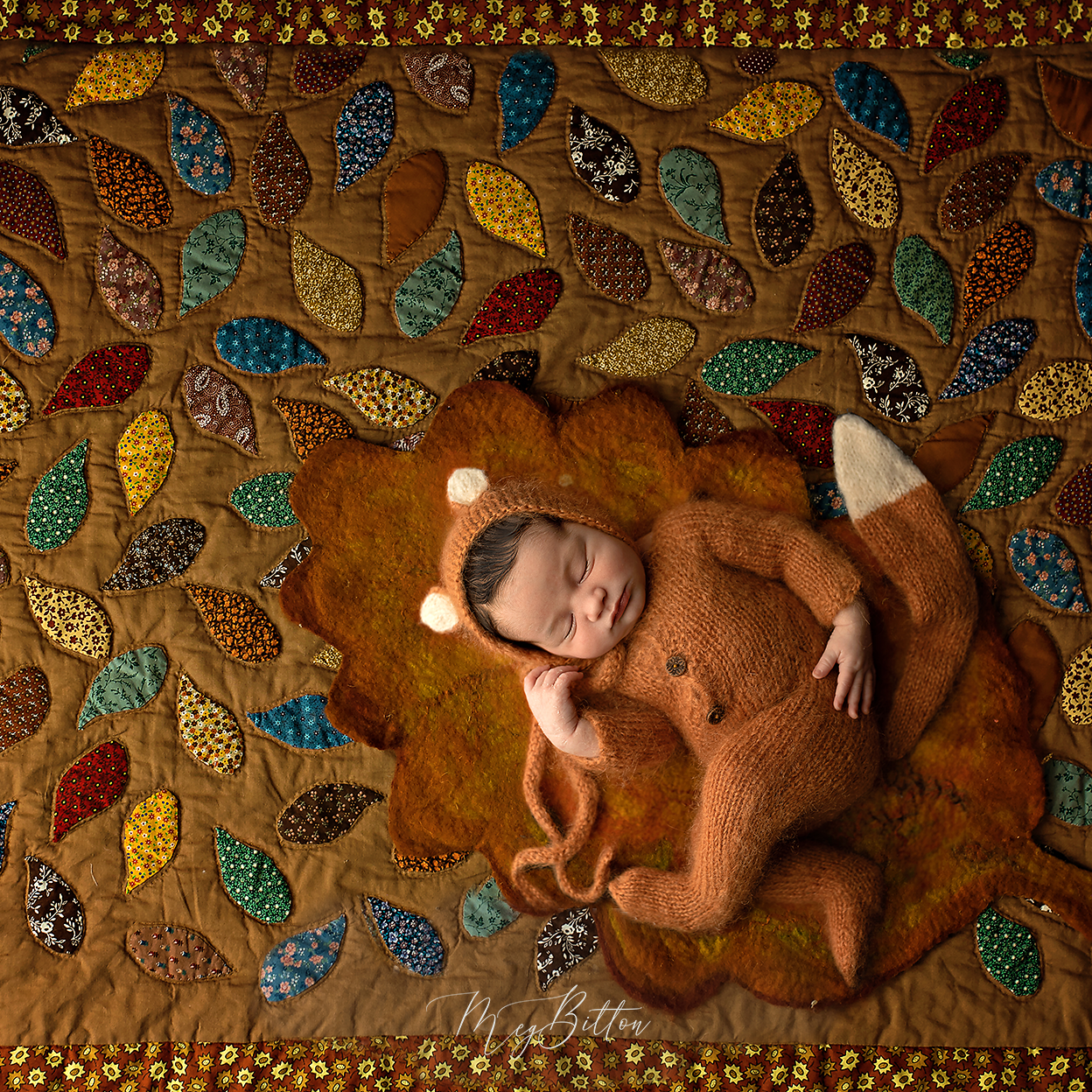 Digital Background: Vintage Autumn Quilt - Meg Bitton Productions