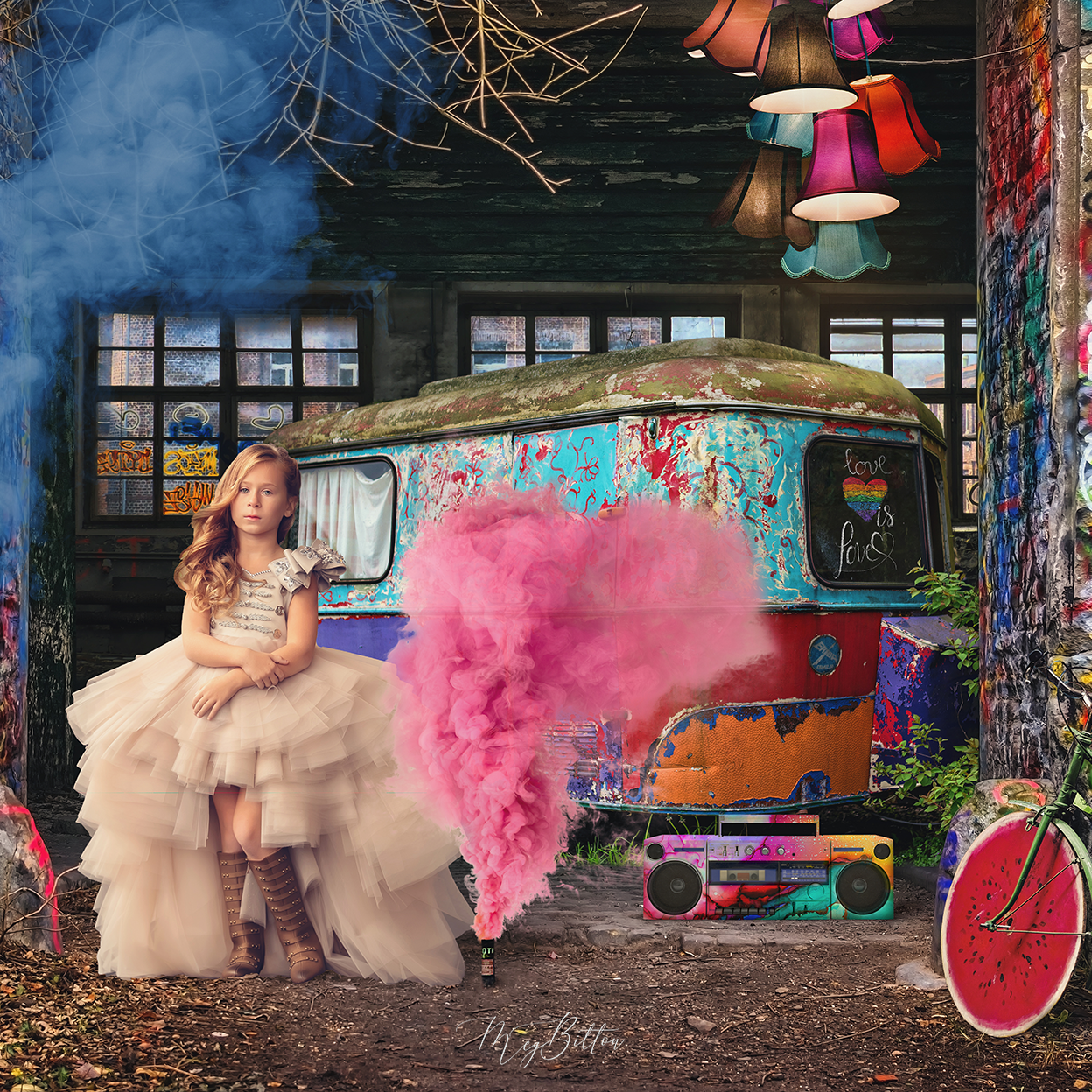 All the Beautiful Colors Layered Digital Background - Meg Bitton Productions