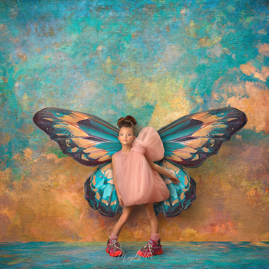 Butterfly Blues Layered Digital Background - Meg Bitton Productions