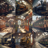 Vintage Train Digital Background Bundle - Meg Bitton Productions