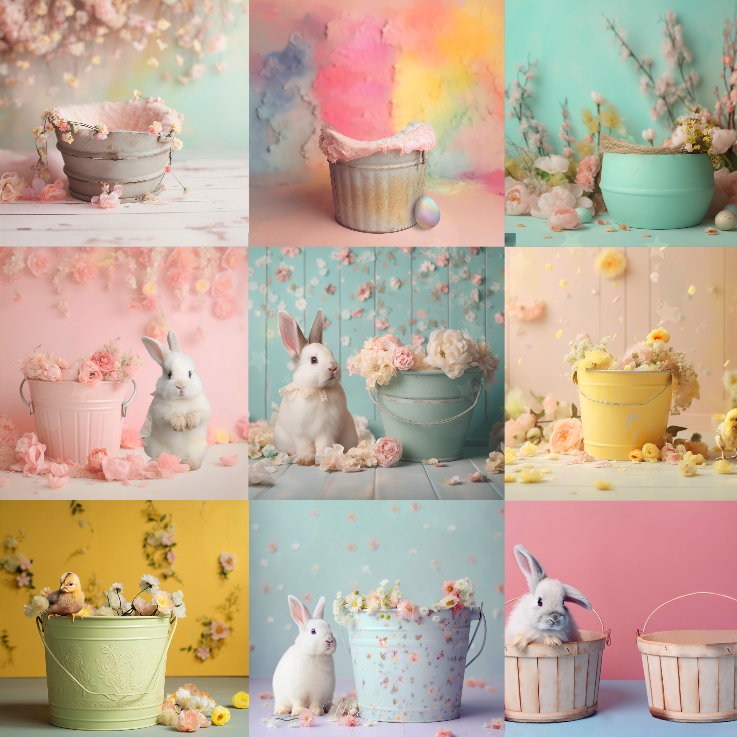 Easter Newborn Nest Digital Background Bundle - Meg Bitton Productions