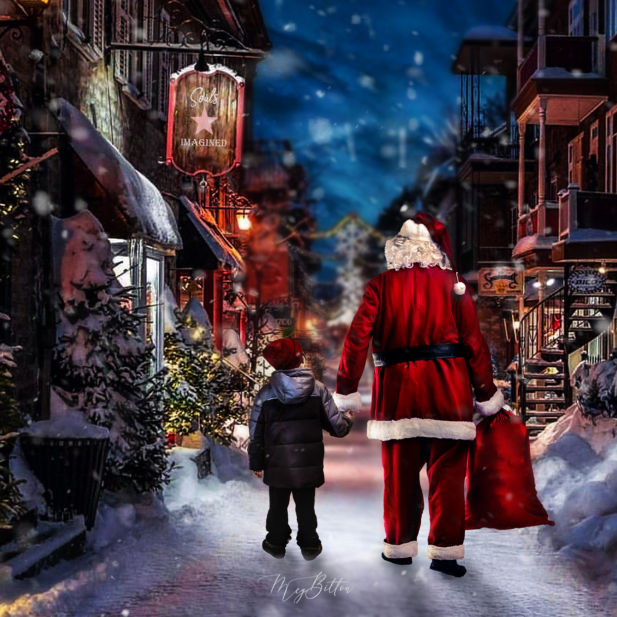 Digital Background: Strolling with Santa - Meg Bitton Productions