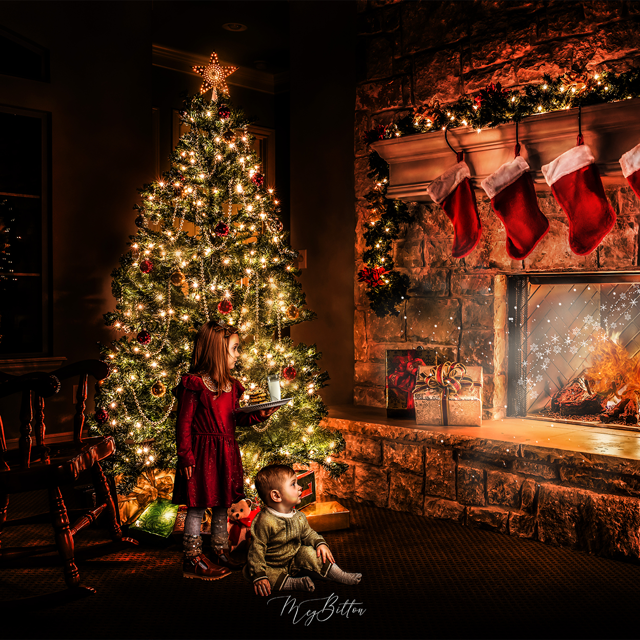 Digital Background: Waiting for Santa - Meg Bitton Productions