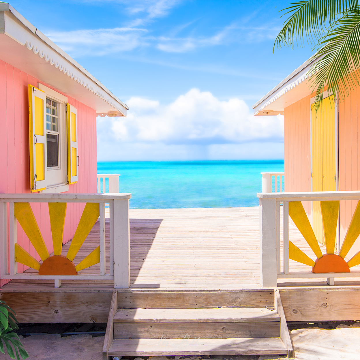 Digital Background: Colorful Cabanas - Meg Bitton Productions