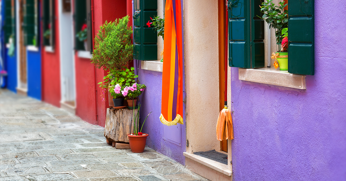 Digital Background: Colorful Shops - Meg Bitton Productions