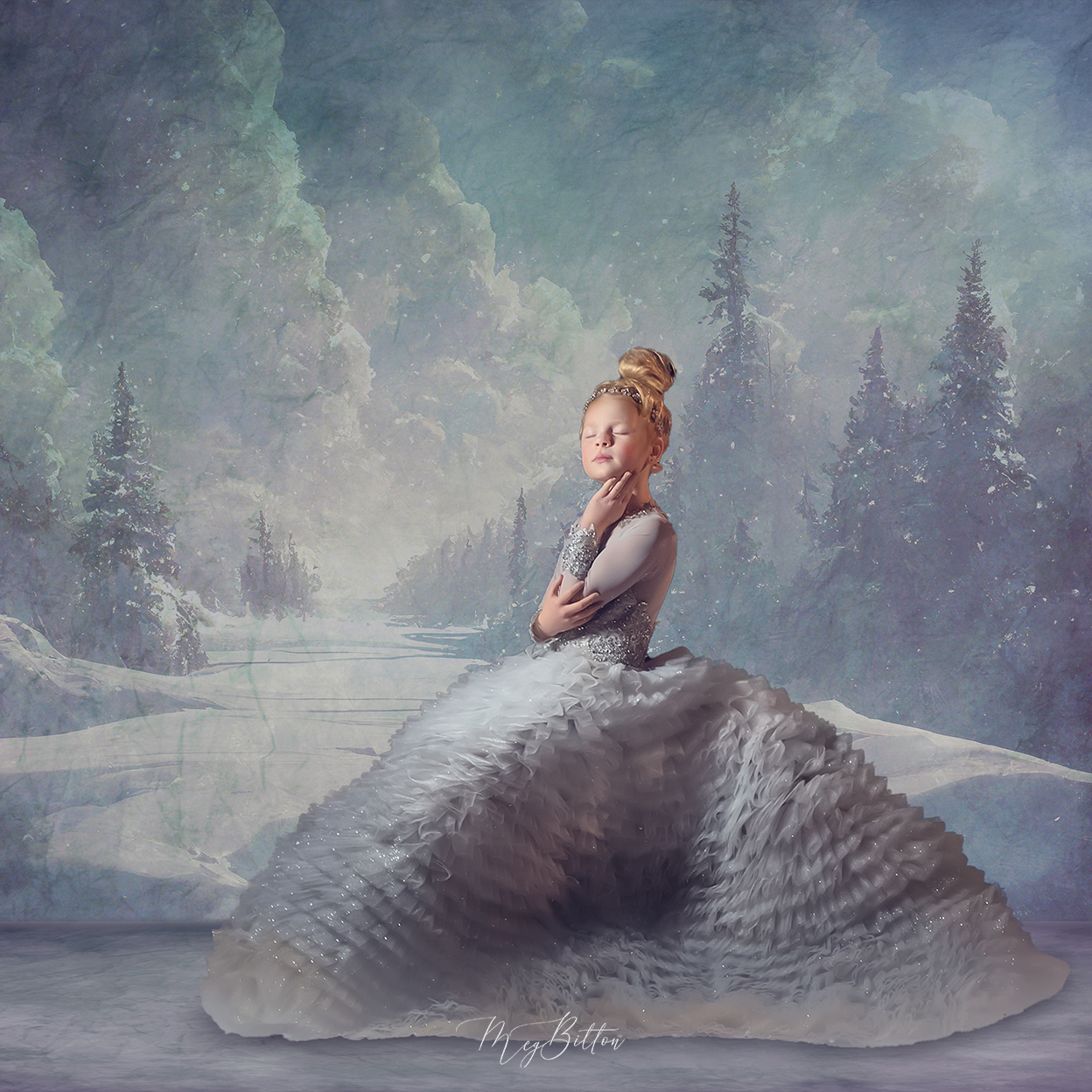 Digital Studio Backdrop: Winter Hills - Meg Bitton Productions