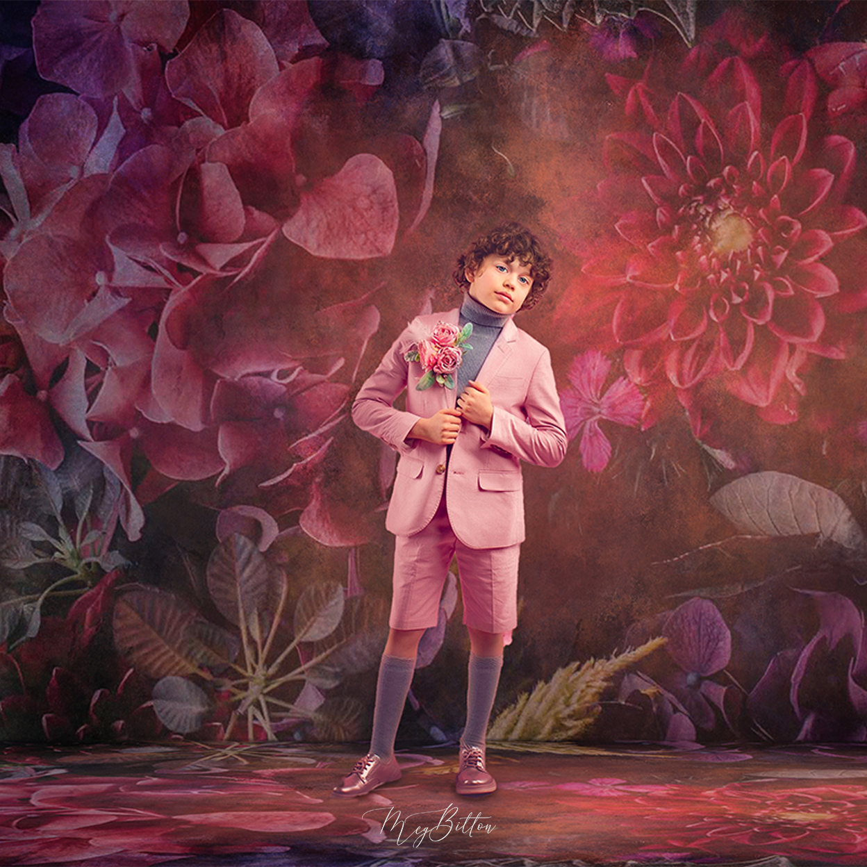Digital Studio Backdrop: Floral Garden - Meg Bitton Productions