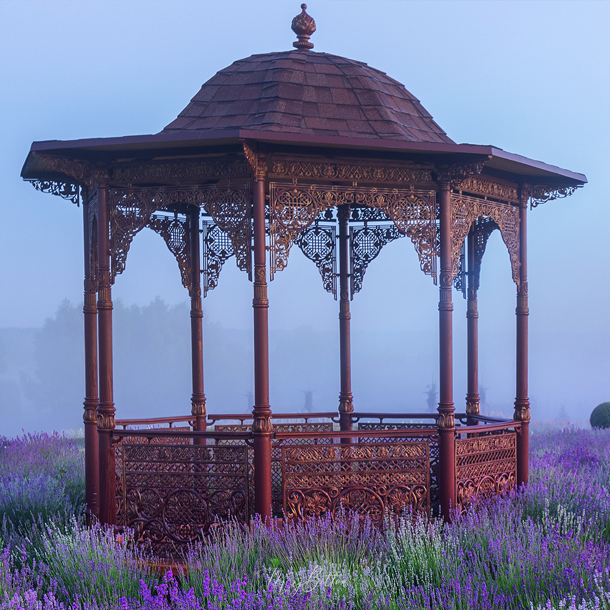 Digital Background: Lavender Gazebo - Meg Bitton Productions