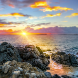 Digital Background: Rocky Shore - Meg Bitton Productions
