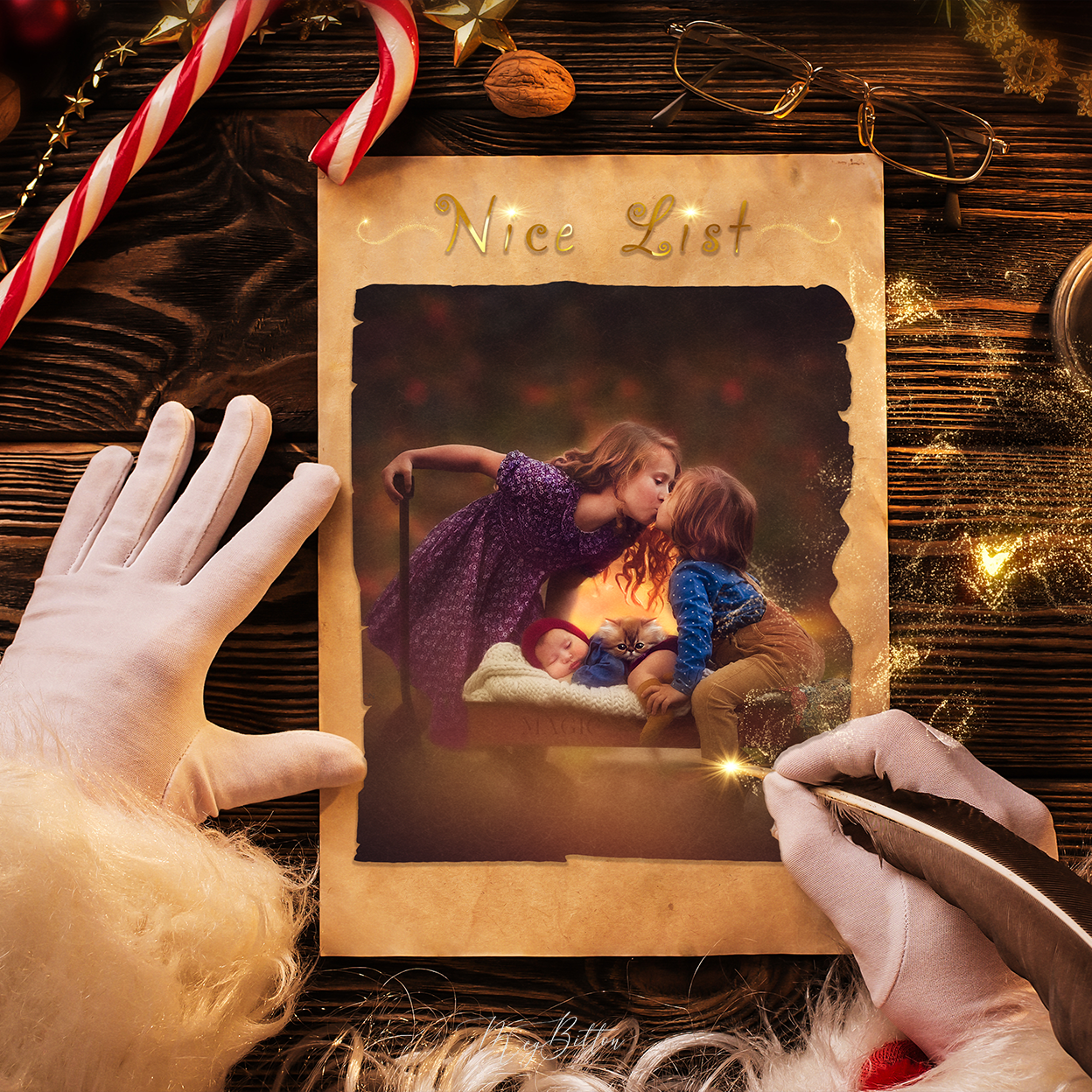 Layered Digital Background: Naughty or Nice - Meg Bitton Productions