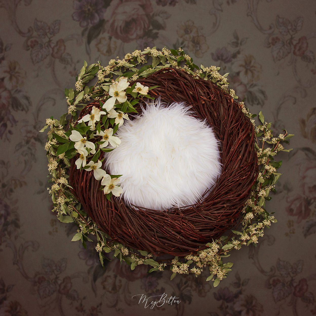 Digital Background: Vintage Floral - Meg Bitton Productions