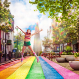 Layered Digital Background: Reykjavik Rainbow Street - Meg Bitton Productions
