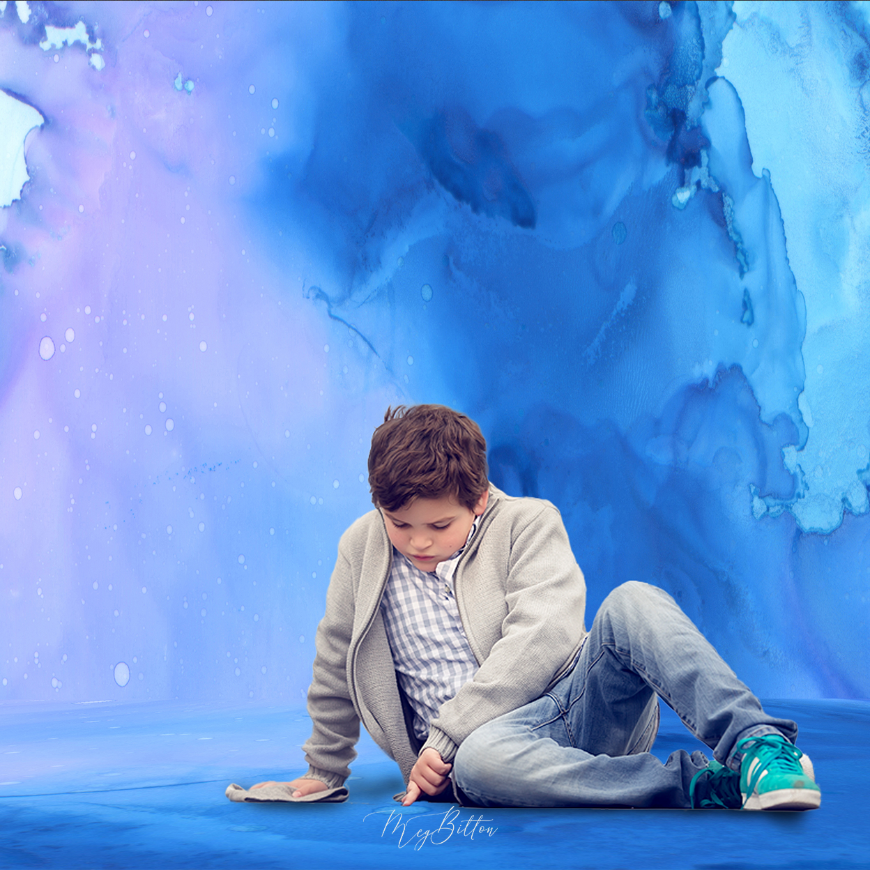 Digital Studio Backdrop: Blue Ink - Meg Bitton Productions