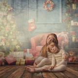 Digital Studio Backdrop: Cozy Christmas Living Room - Meg Bitton Productions
