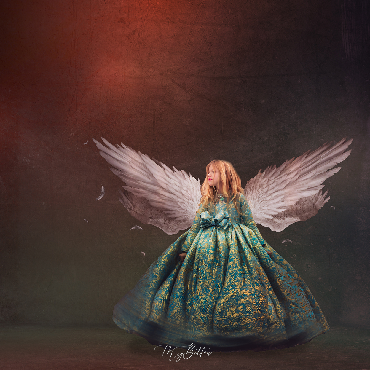 Digital Studio Backdrop: Forest Angel - Meg Bitton Productions