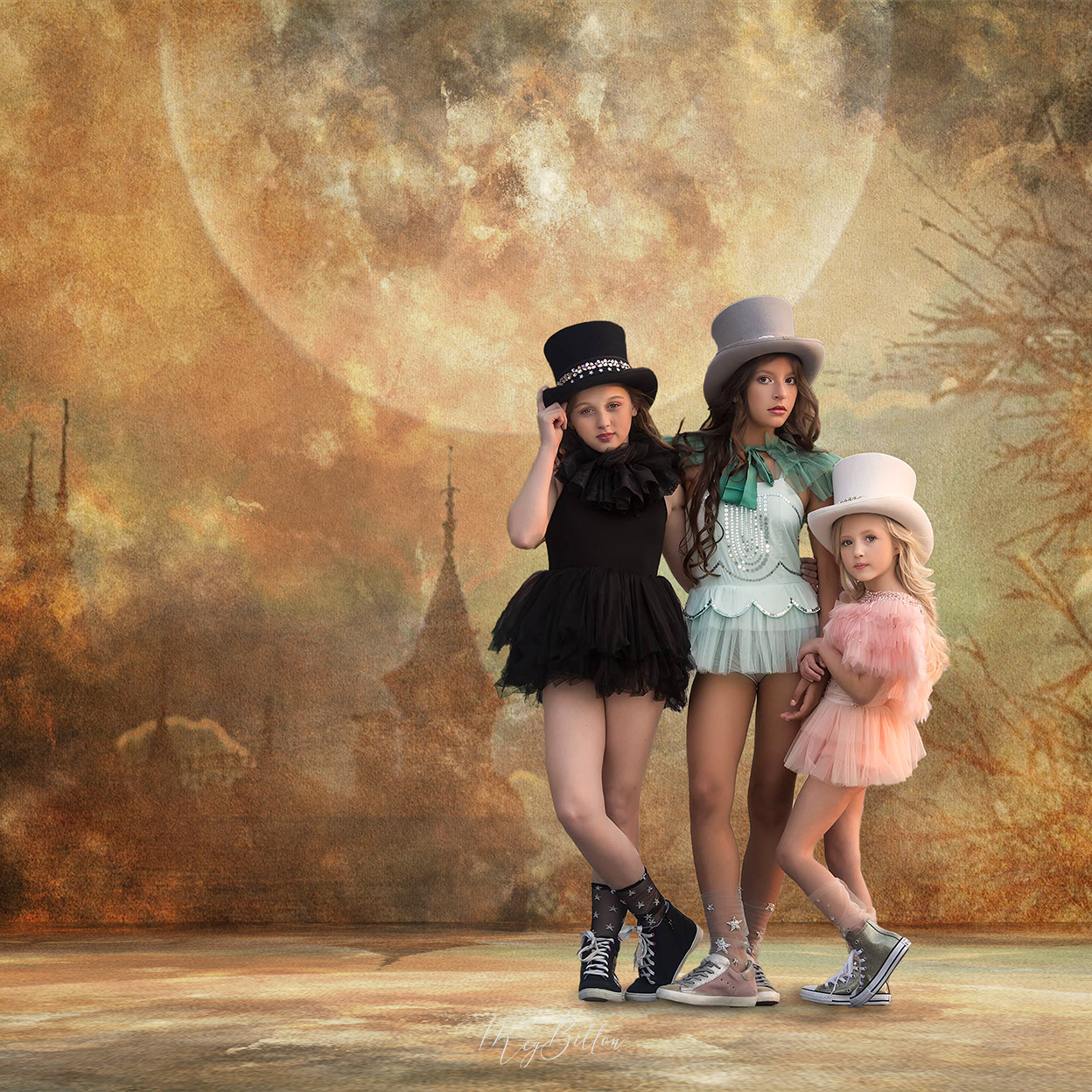 Digital Studio Backdrop: Full Moon Light - Meg Bitton Productions