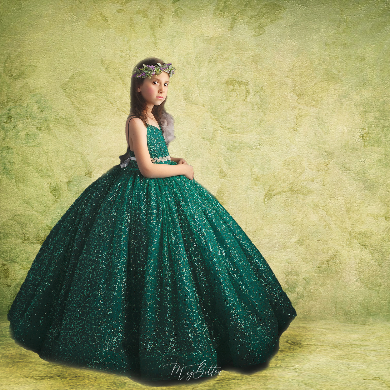 Digital Studio Backdrop: Garden Greens - Meg Bitton Productions