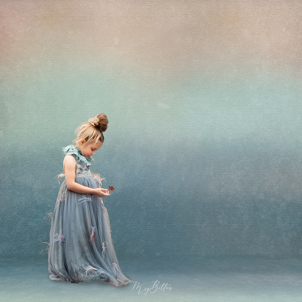 Digital Studio Backdrop: Gentle Blues - Meg Bitton Productions