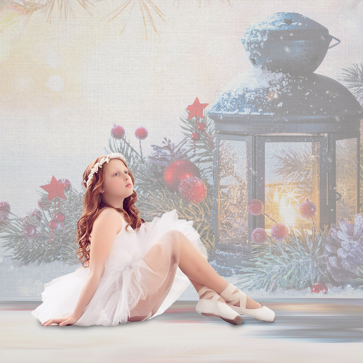 Digital Studio Backdrop: Holiday Lantern - Meg Bitton Productions