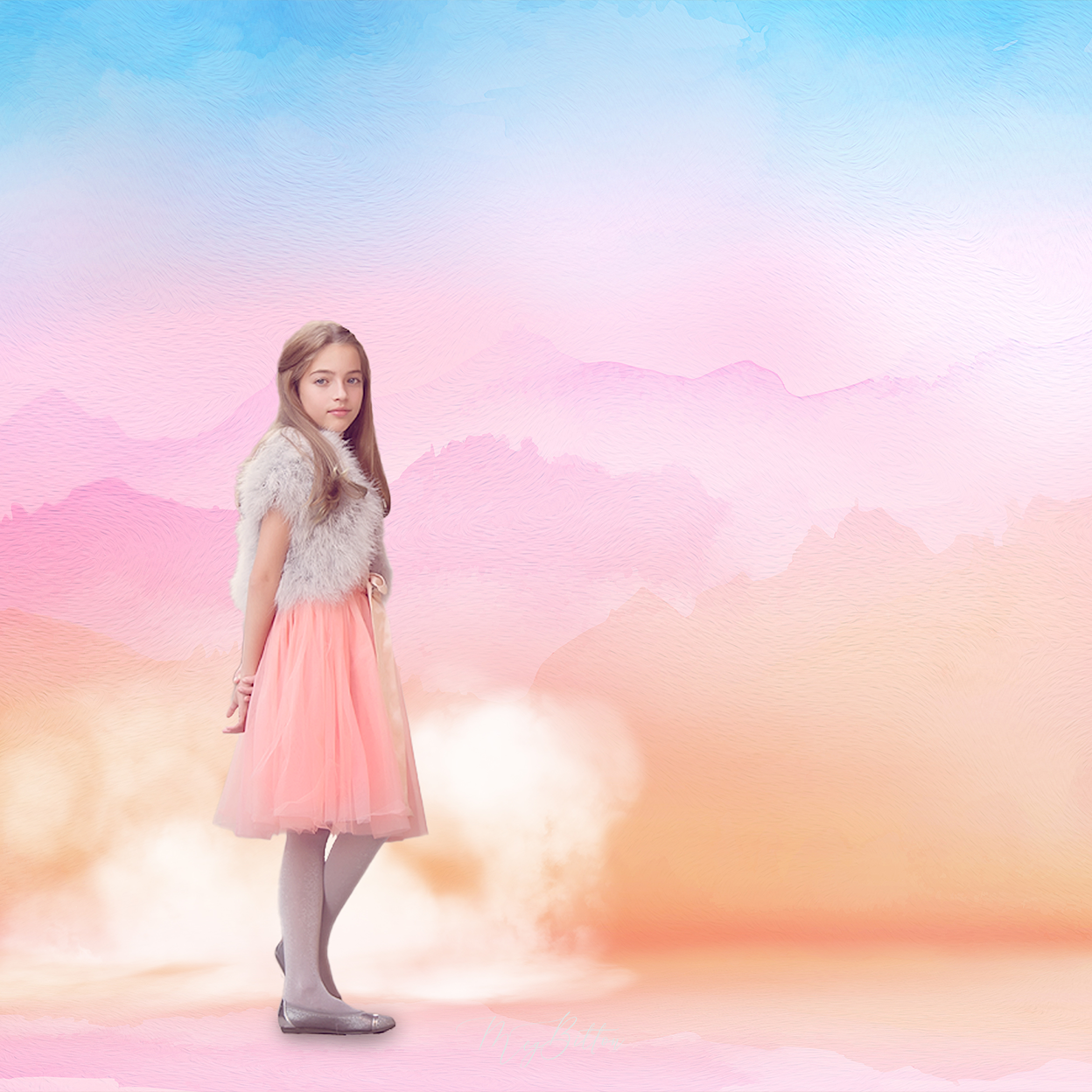 Digital Studio Backdrop: Light Sunset - Meg Bitton Productions