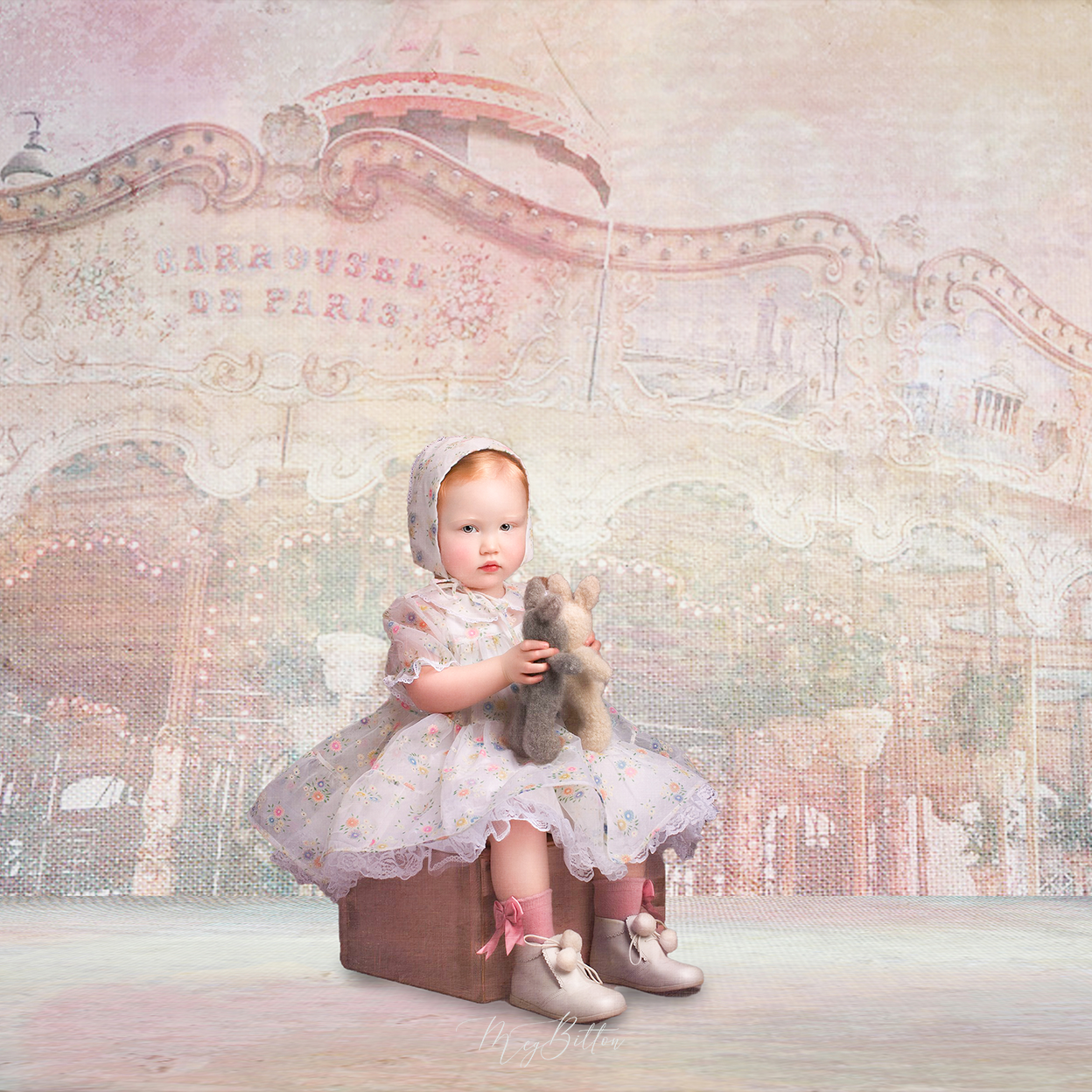Digital Studio Backdrop: Paris Carousel - Meg Bitton Productions