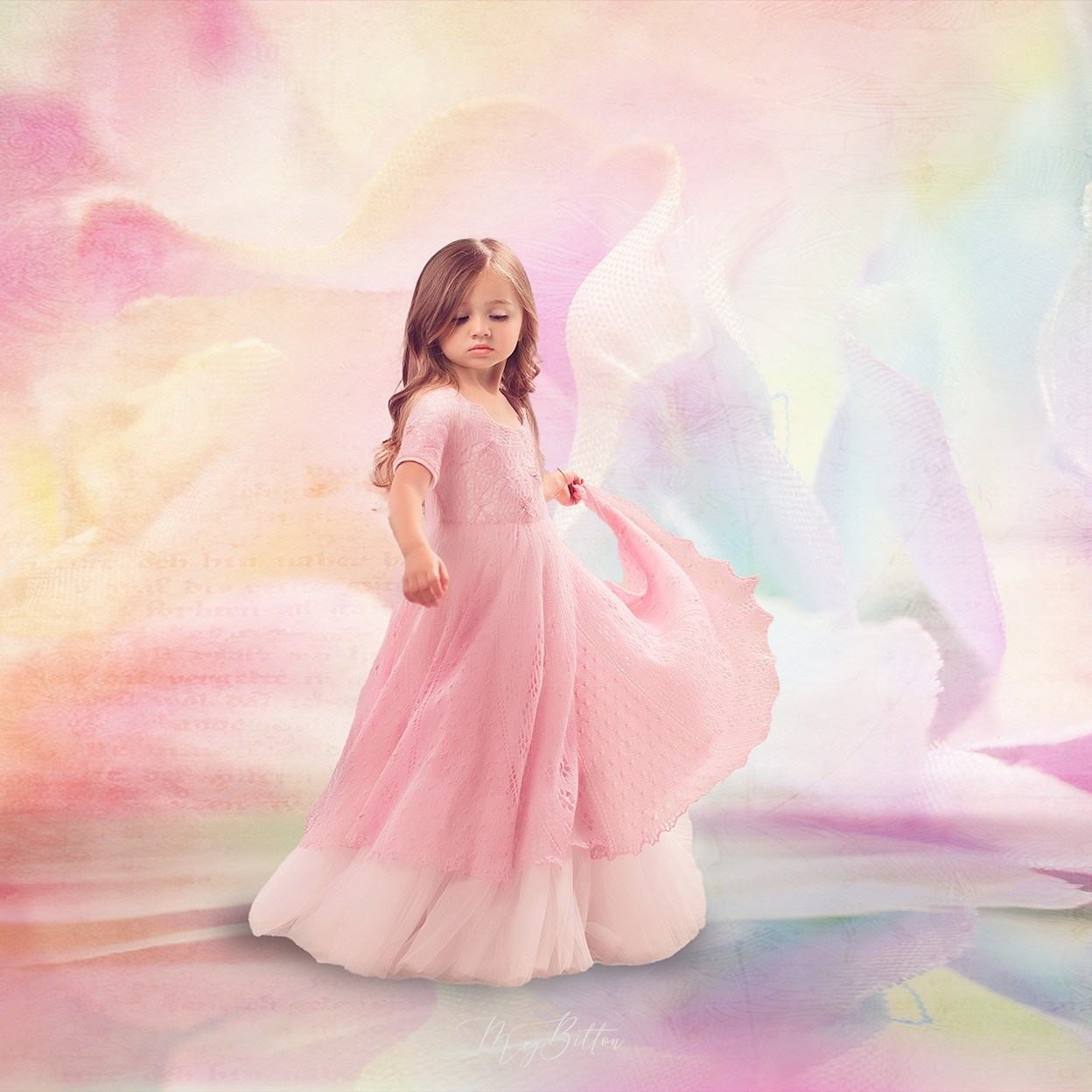 Digital Studio Backdrop: Pastel Petals - Meg Bitton Productions