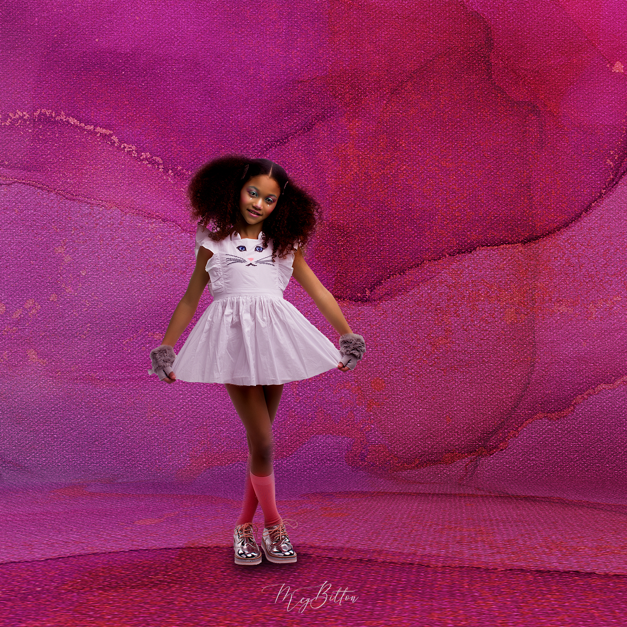 Digital Studio Backdrop: Pink Wave - Meg Bitton Productions