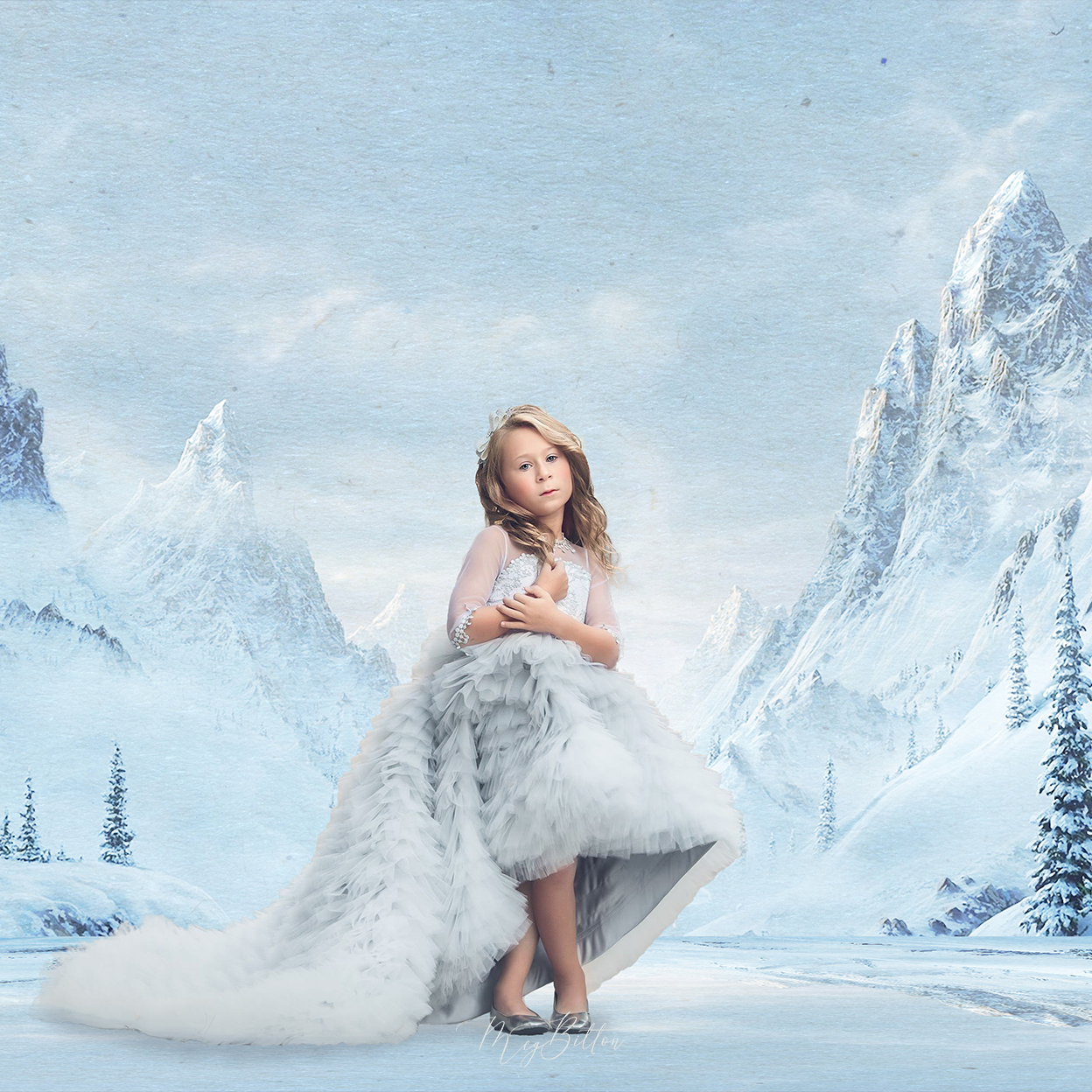 Digital Studio Backdrop: Snowy Ridge - Meg Bitton Productions