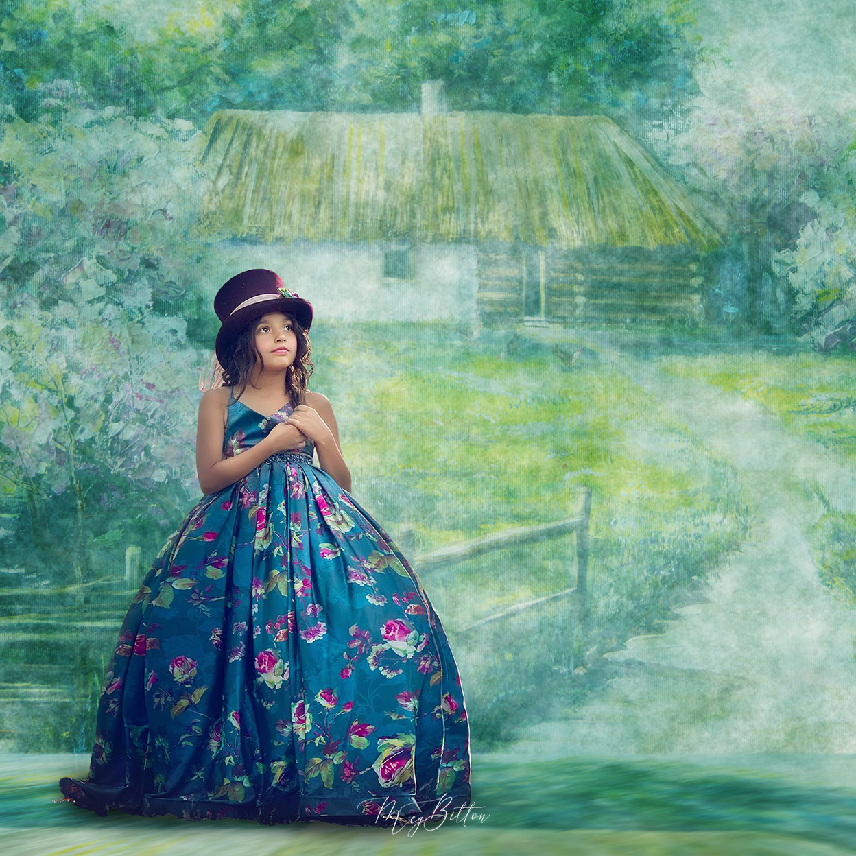 Digital Studio Backdrop: Spring Cabin - Meg Bitton Productions