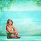 Digital Studio Backdrop: Tropical Teal - Meg Bitton Productions
