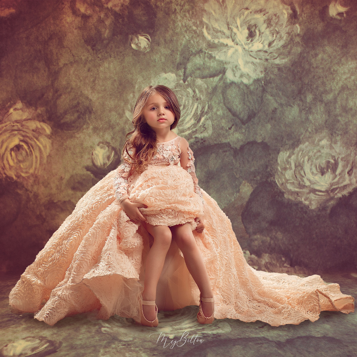 Digital Studio Backdrop: Vintage Garden - Meg Bitton Productions