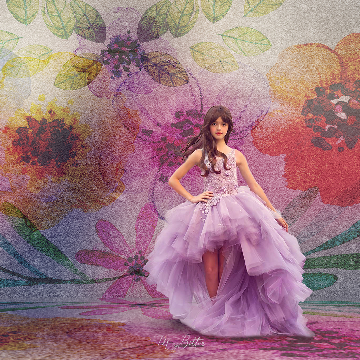 Digital Studio Backdrop: Watercolor Magic - Meg Bitton Productions