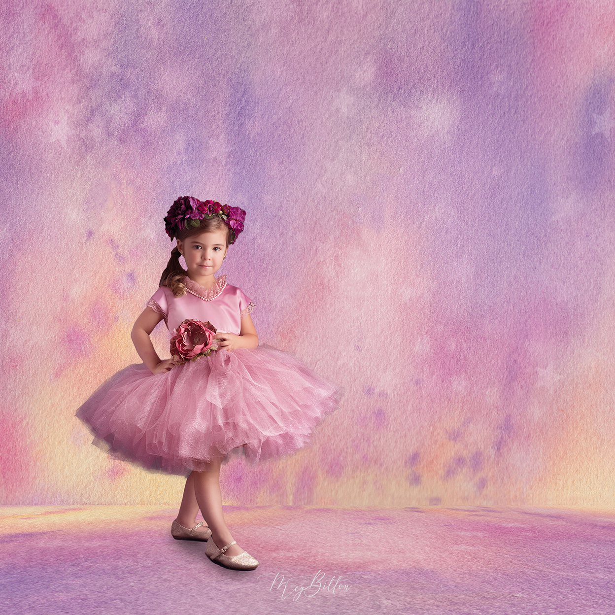 Digital Studio Backdrop: Watercolor Unicorn - Meg Bitton Productions