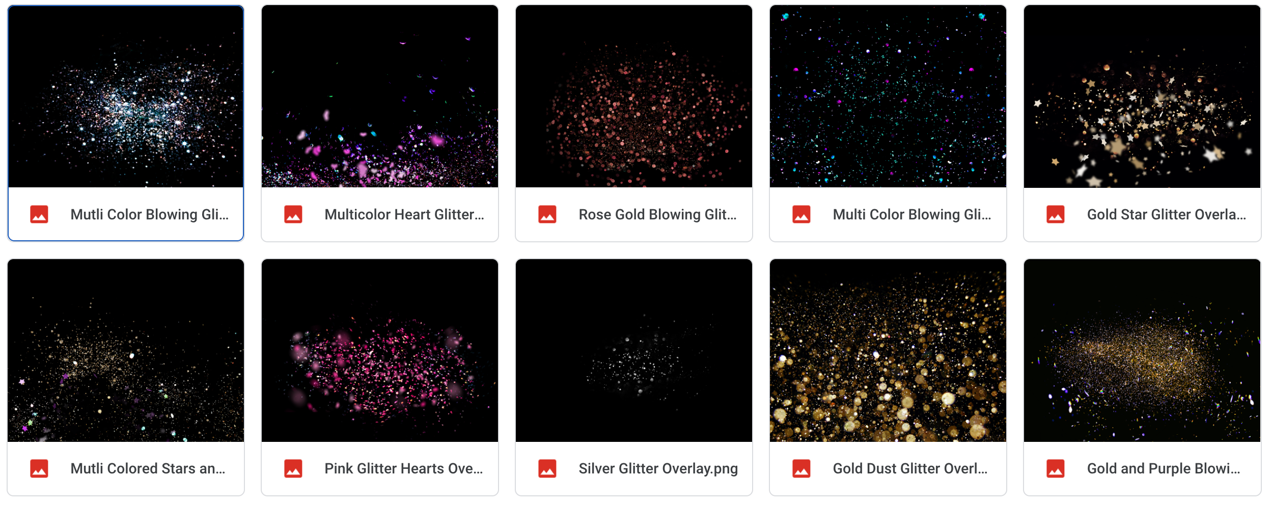 Magical Blowing Glitter Overlays - Meg Bitton Productions