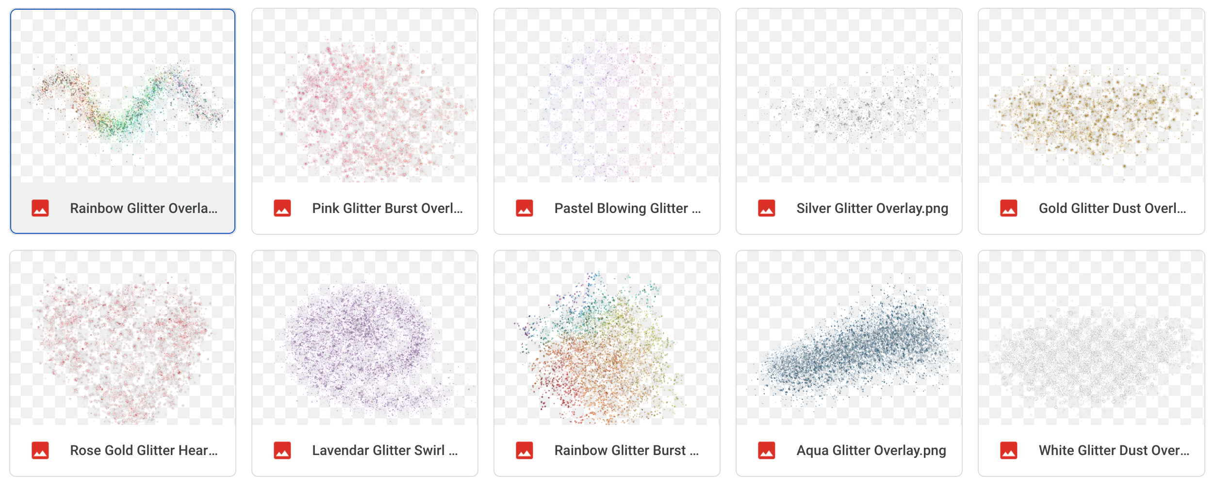 Magical Colored Glitter Overlays - Meg Bitton Productions