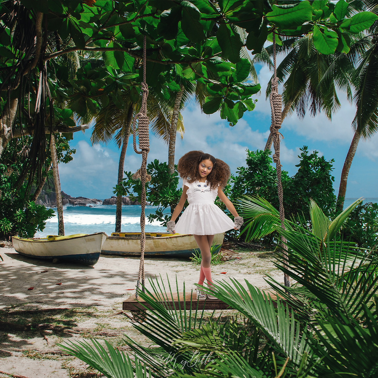 Tropical Swing Layered Digital Background - Meg Bitton Productions