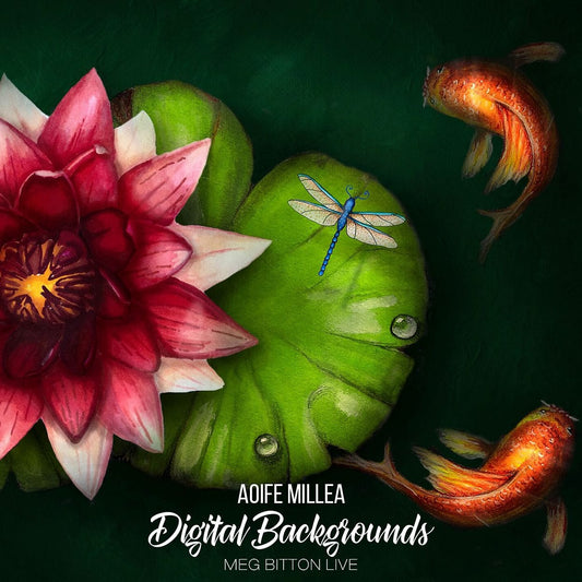 Digital Background: Lotus Drawing - Meg Bitton Productions