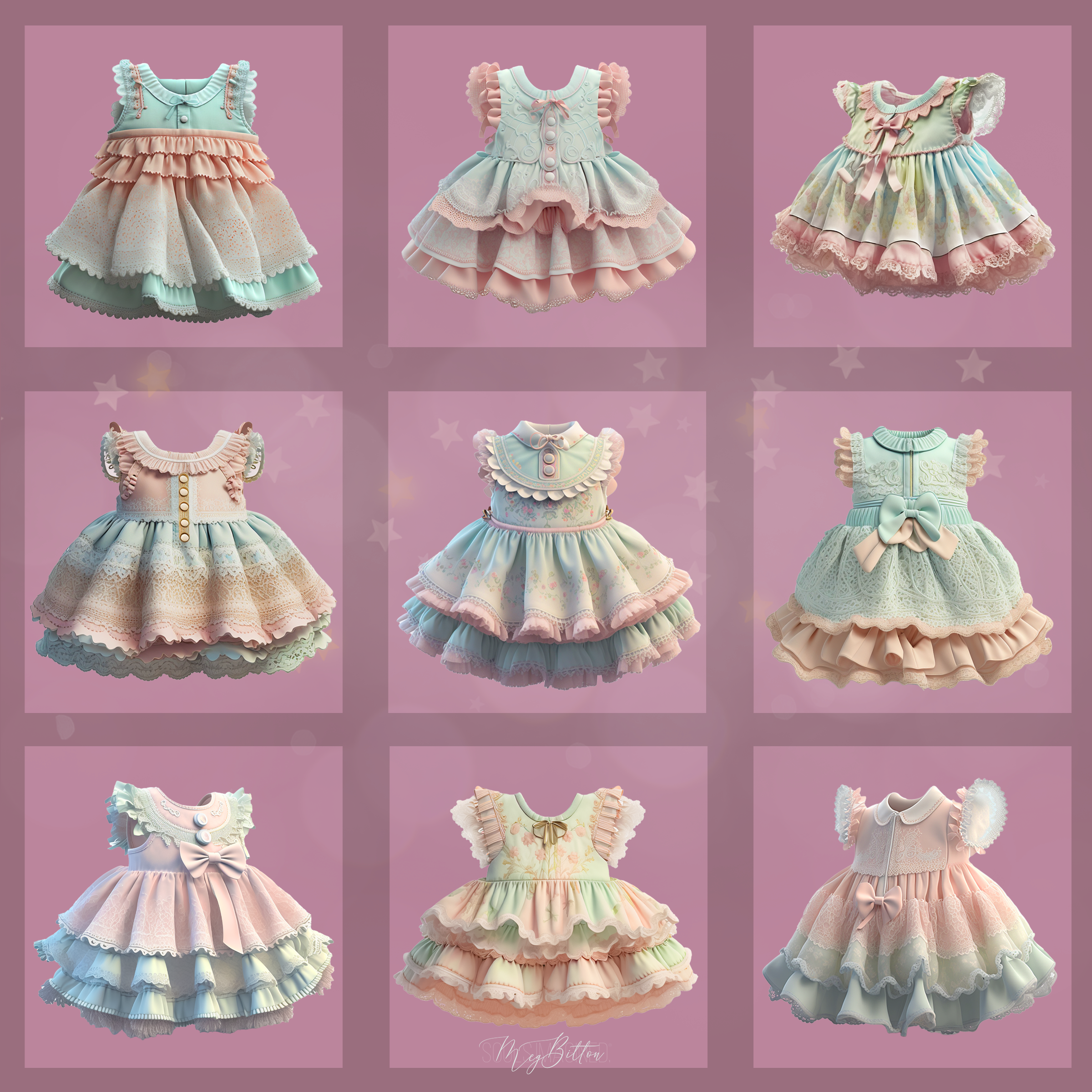 Magical Pastel Frilly Toddler Dresses - Meg Bitton Productions